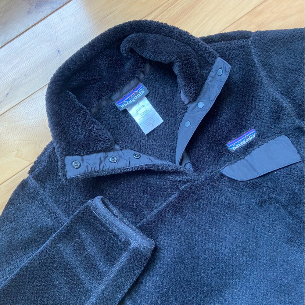 Patagonia Re-Tool Snap-T High Pile Fleece Womens Sz S Black PolarTec - Picture 1 of 8